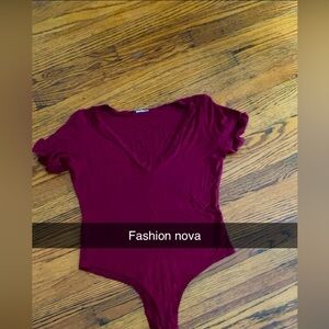 Marroon large body suit sexy